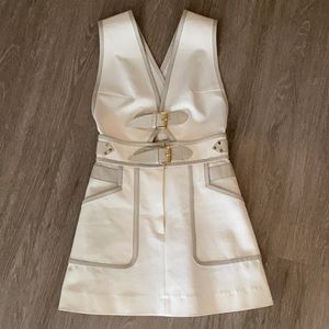 Derek Lam 10 Crosby Leather Trim Mini Dress